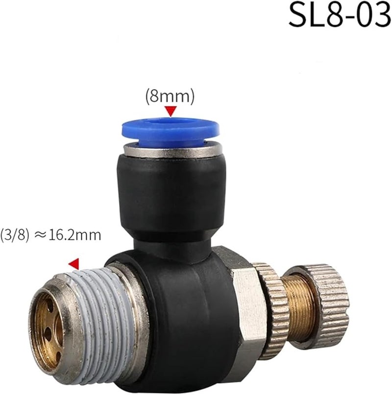 Pneumatic Quick Connect Air Speed Regulating Valve Accelerator Valve SL8 03 - Image 3