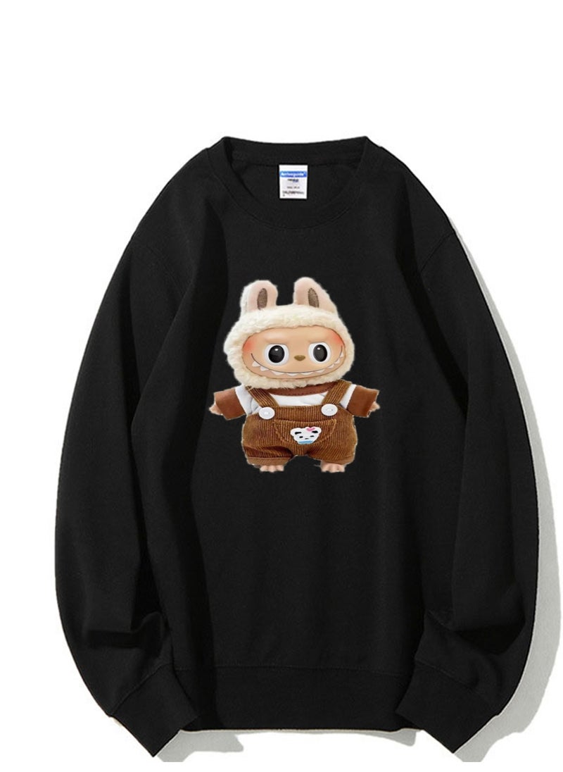 NIBEMINENT Labubu Printed Cotton Long Sleeve Hoodie 