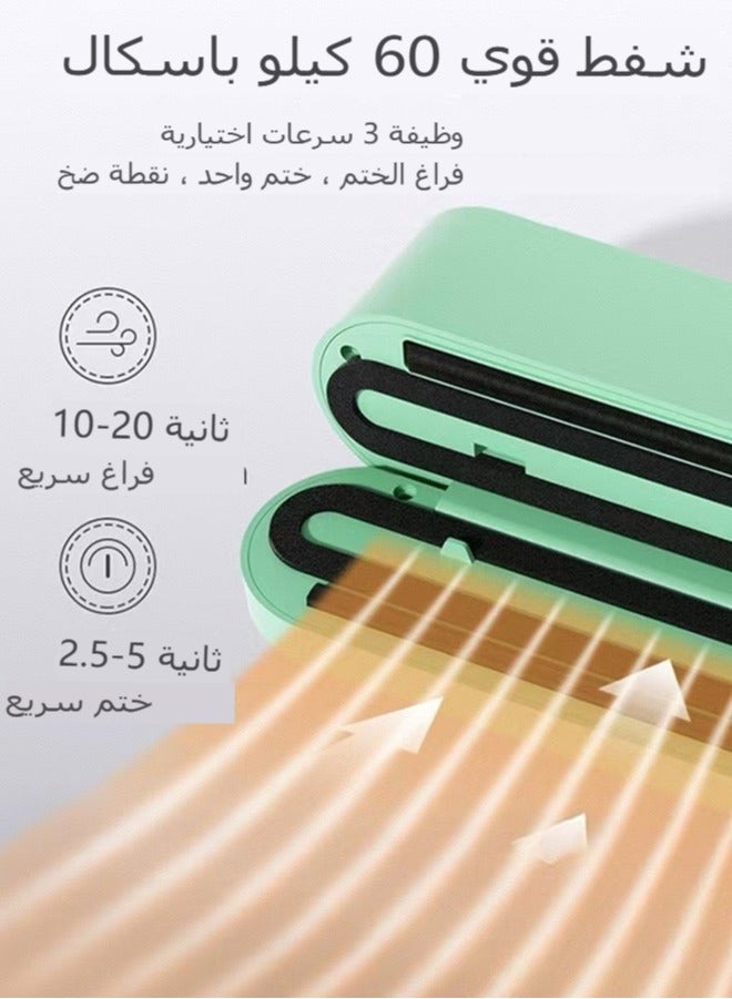 Alinfu Mini Vacuum Food Sealer Machine, 3 in 1 Handheld Vacuum Sealer for Dry& Moist Food Storage Saver with 4pcs vacuum bag, Bag Sealer, Inflation Pump for Balls Swim Ring, Cordless  - Image 2