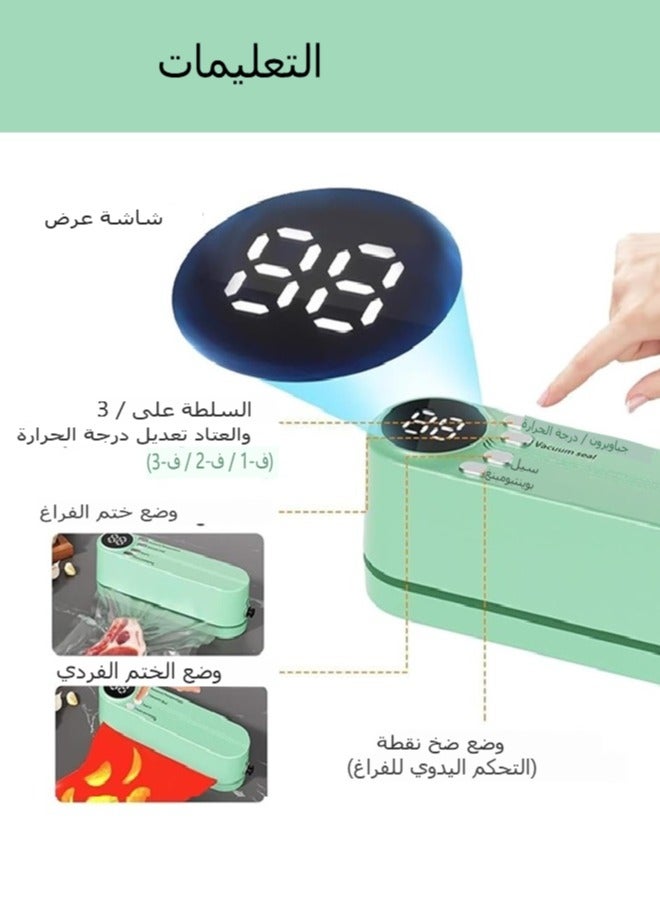 Alinfu Mini Vacuum Food Sealer Machine, 3 in 1 Handheld Vacuum Sealer for Dry& Moist Food Storage Saver with 4pcs vacuum bag, Bag Sealer, Inflation Pump for Balls Swim Ring, Cordless  - Image 4