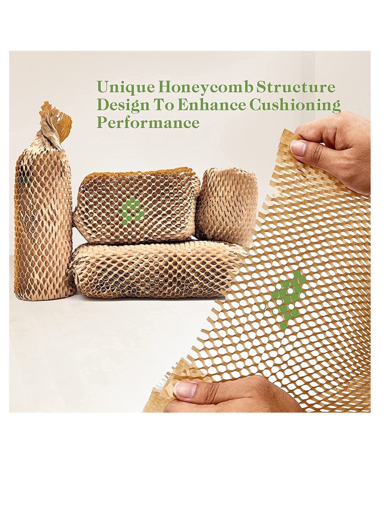Excefore Honeycomb Packaging Paper Wrap Roll 15" x 131", Cushion Wrap Roll Eco Friendly Moving Packaging,Protective Kraft Shipping Wrapping Suppliers Boxes Filler Brown for Shipping/ Moving Fragile  - Image 4
