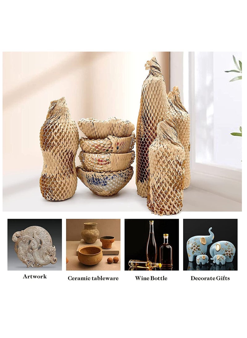Excefore Honeycomb Packaging Paper Wrap Roll 15" x 131", Cushion Wrap Roll Eco Friendly Moving Packaging,Protective Kraft Shipping Wrapping Suppliers Boxes Filler Brown for Shipping/ Moving Fragile  - Image 2