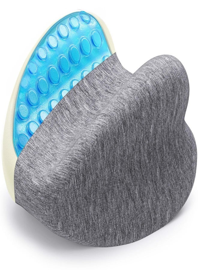 SofterCharm Knee Pillow for Side Sleepers - Cooling Gel Memory Foam Leg Pillow for Side Sleeping, Heart-Shaped Between Legs Cushion for Pressure Relief on Sciatica, Lower Back, Hips & Joints, Grey - Image 1