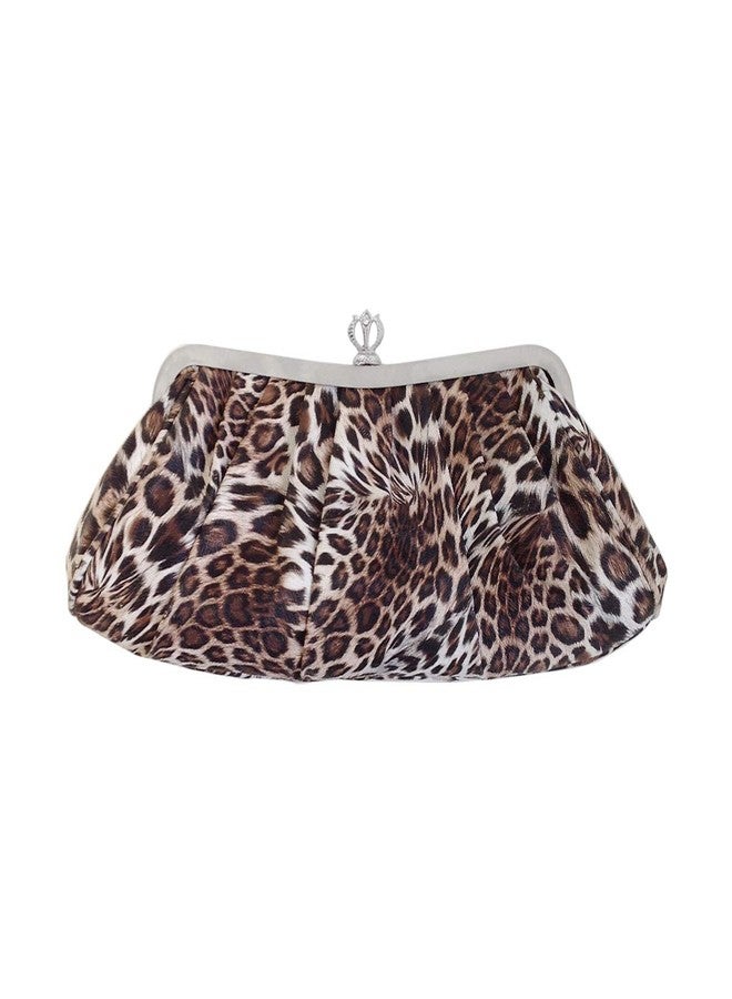 JNB Synthetic Leopard Print Clutch, Brown - Image 2