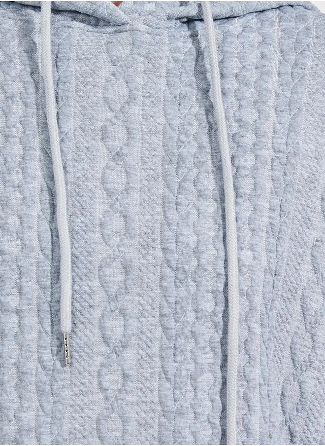 Styli Oversized Regular Length Textured Hoodie