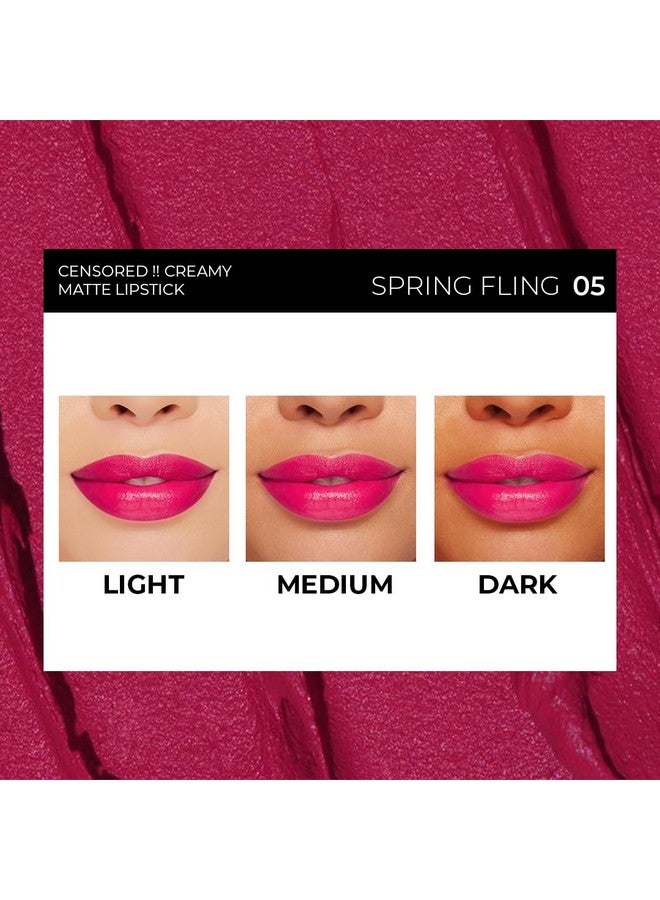SOKU Censored Matte Long Lasting Lipstick For Women | Creamy Lipstick | Moisturising | Smooth Finish & Lightweight | One Swipe Pigmentation (Pink Fling 05) - 4.2 G - Image 5