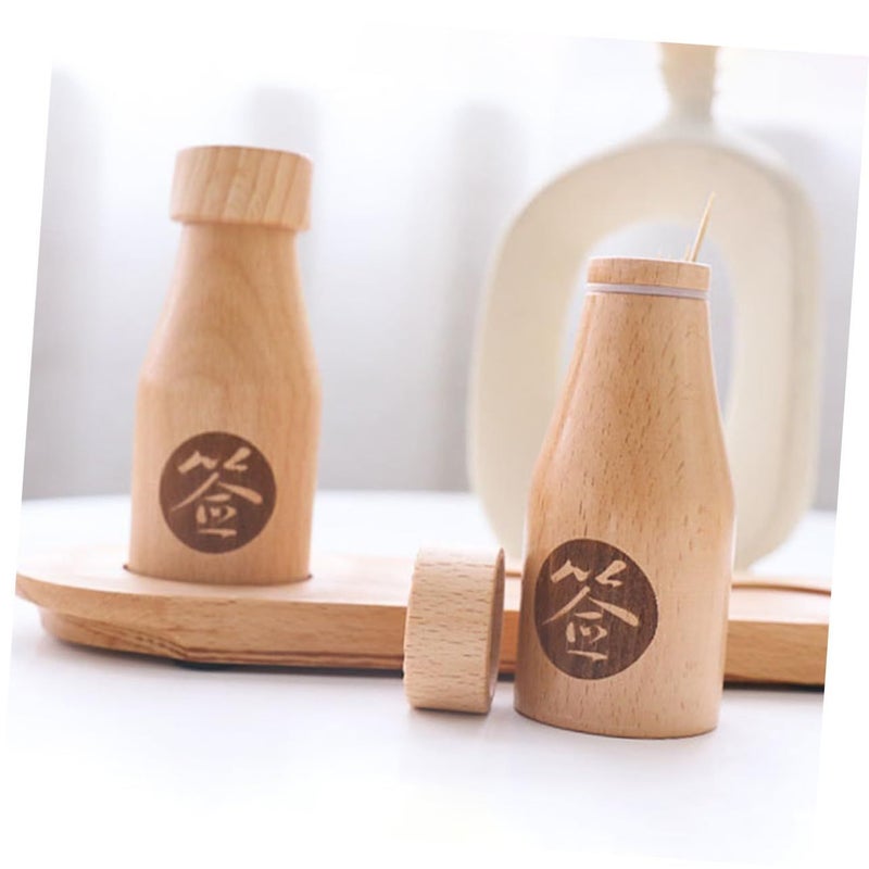 Wooden Toothpick Holder Compact Dispenser Smooth Finish Anti-Fall Design Home Hotel Restaurant Office Cafe - Image 3