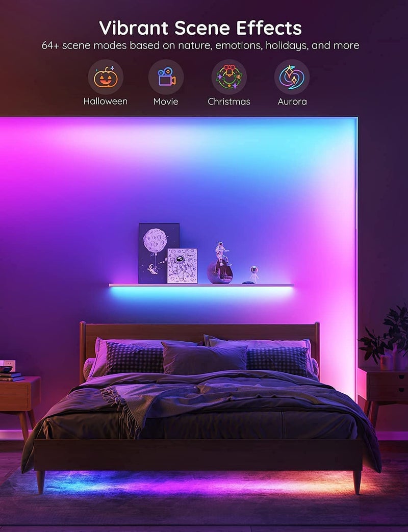 Govee RGBIC Alexa LED Strip Light 32.8ft, Smart WiFi LED Lights Work with Alexa and Google Assistant, Segmented DIY, Music Sync, Color Changing LED Strip Lights for Room, Kitchen, Desk, Holiday - Image 5