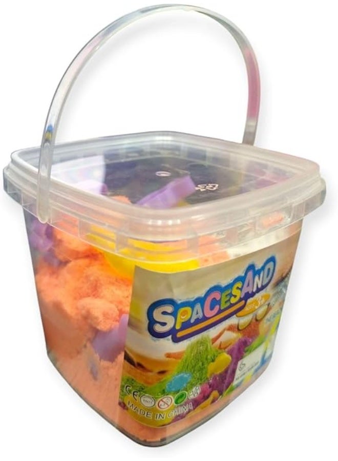 Amazing Dough and Magic Clay With Mould, Reusable Sensory Set, Gluten-Free Wonder Sand Activity Toys, Indoor Games for Kids Age 10 to 15 Orange (750 GM Bucket) - Image 1