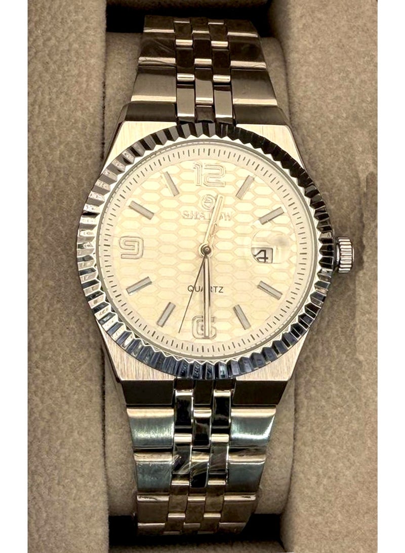 SHADOW Luxury Couple Watch Set - Matching Stainless Steel Quartz Wristwatches with Date Window - Image 2