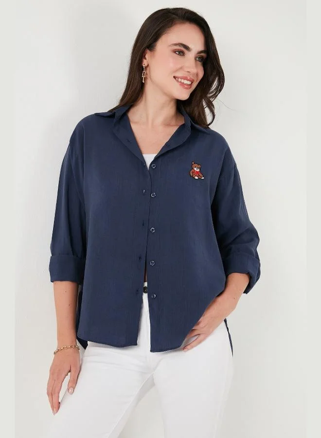 ليلا قميص نسائي قطن ليلى بتطريز دب دب