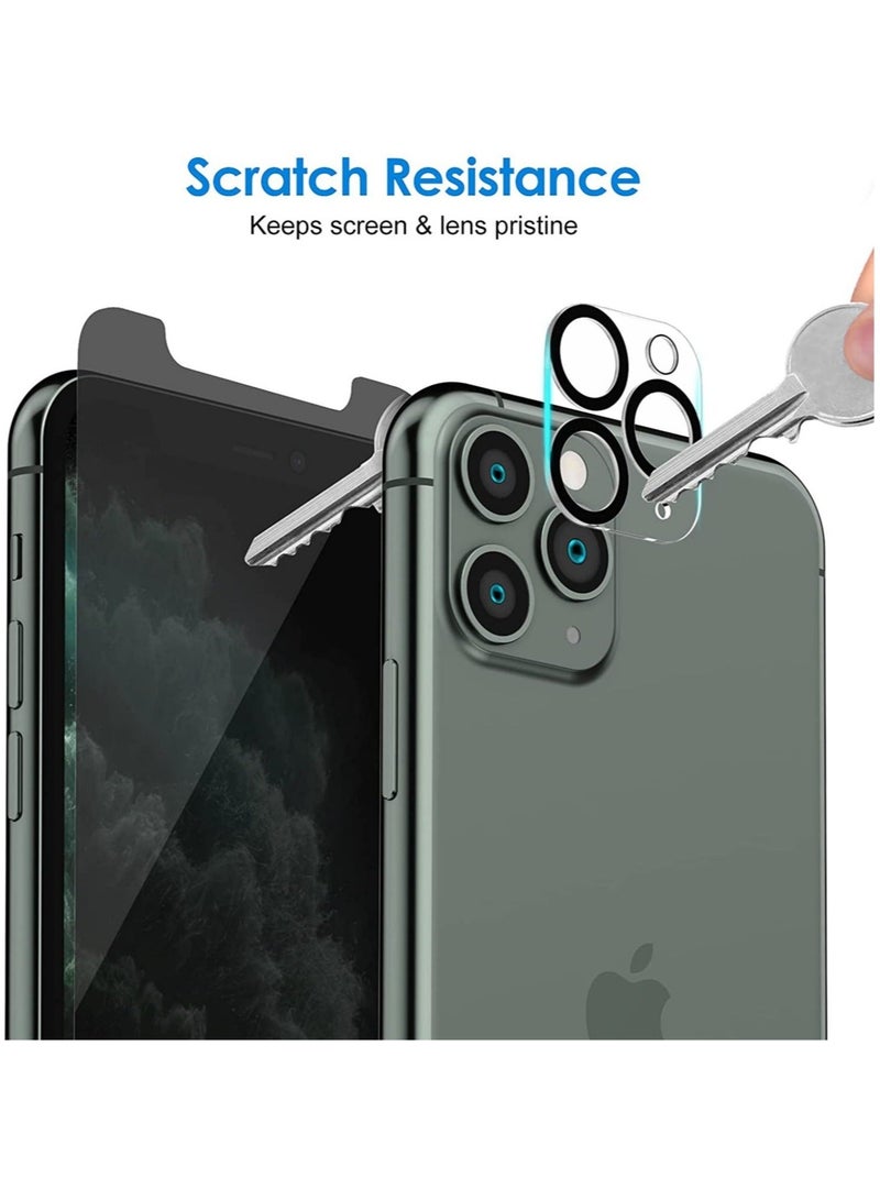 HuHa (2 Pack) for iPhone 13 Privacy Tempered Glass Screen Protector Anti-Scratch with Back Camera glass Alignment Frame Bubble Free Scratch Resistant  - Image 2