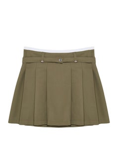 Khaki Double Belt Detailed Pleated Mini Woven Skirt TWOAW24ET00079 - pzsku/Z26E98CD65DD86BF7E5F1Z/45/_/1730941954/bee15ac8-d990-4059-86ed-828a652dc543