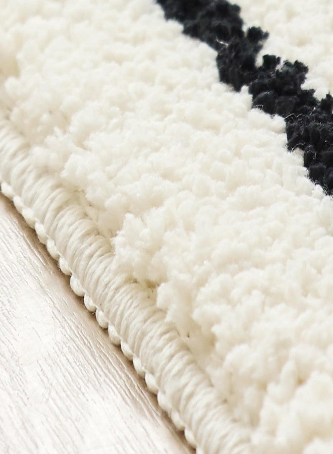 Pecfamly Long Black and White Beige Striped Bath Mat Bathroom Rug, Nancy Meyers Vintage Modern Farmhouse Old Money Grand Millenial Coastal Grandma Home Decor Aesthetic - Image 2