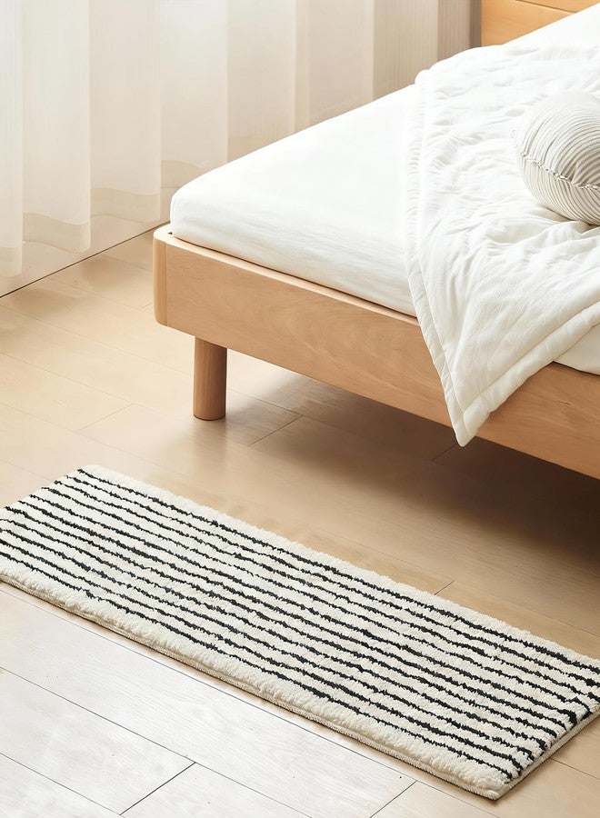 Pecfamly Long Black and White Beige Striped Bath Mat Bathroom Rug, Nancy Meyers Vintage Modern Farmhouse Old Money Grand Millenial Coastal Grandma Home Decor Aesthetic - Image 5