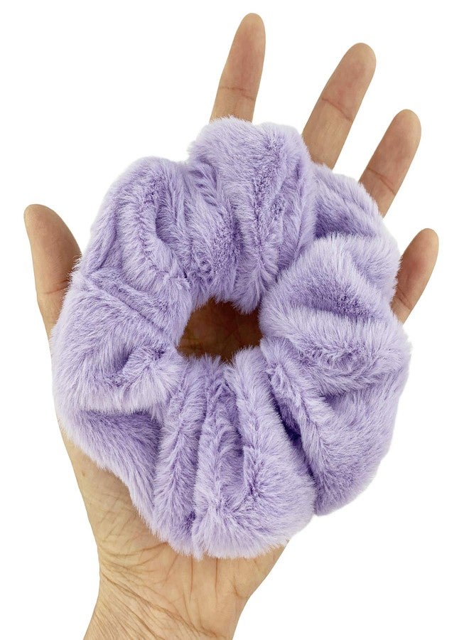 BETITETO Furry Hair Scrunchies Fluffy Bobbles Hair Elastic Ponytail Holder Soft for Women Girls, Pack of 9 (Multicolored Fluffy) - Image 5