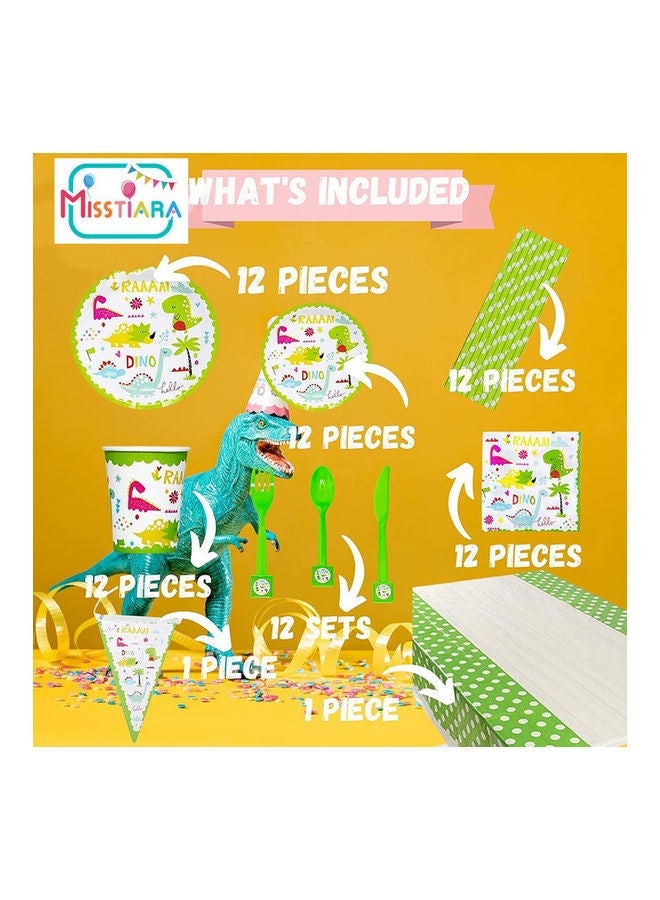 NIBEMINENT 106-Piece Dinosaur Printed Party Supplies Set - Image 2