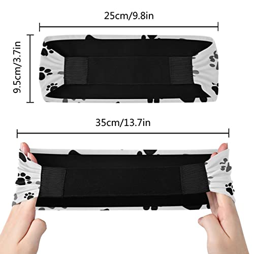 OTVEE Black Gray Dog Paw Print Headband for Women, Elastic Headwraps Hair Band Sweatband - Image 4