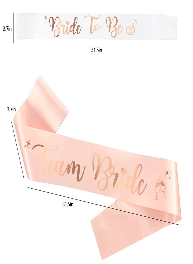 PATICARRY Happyland 8 sets Team Bride Sash Bachelorette Party Decorations Bridesmaid Sashes Rose Gold Foil letter for Bridal Shower & Wedding Party - Image 3