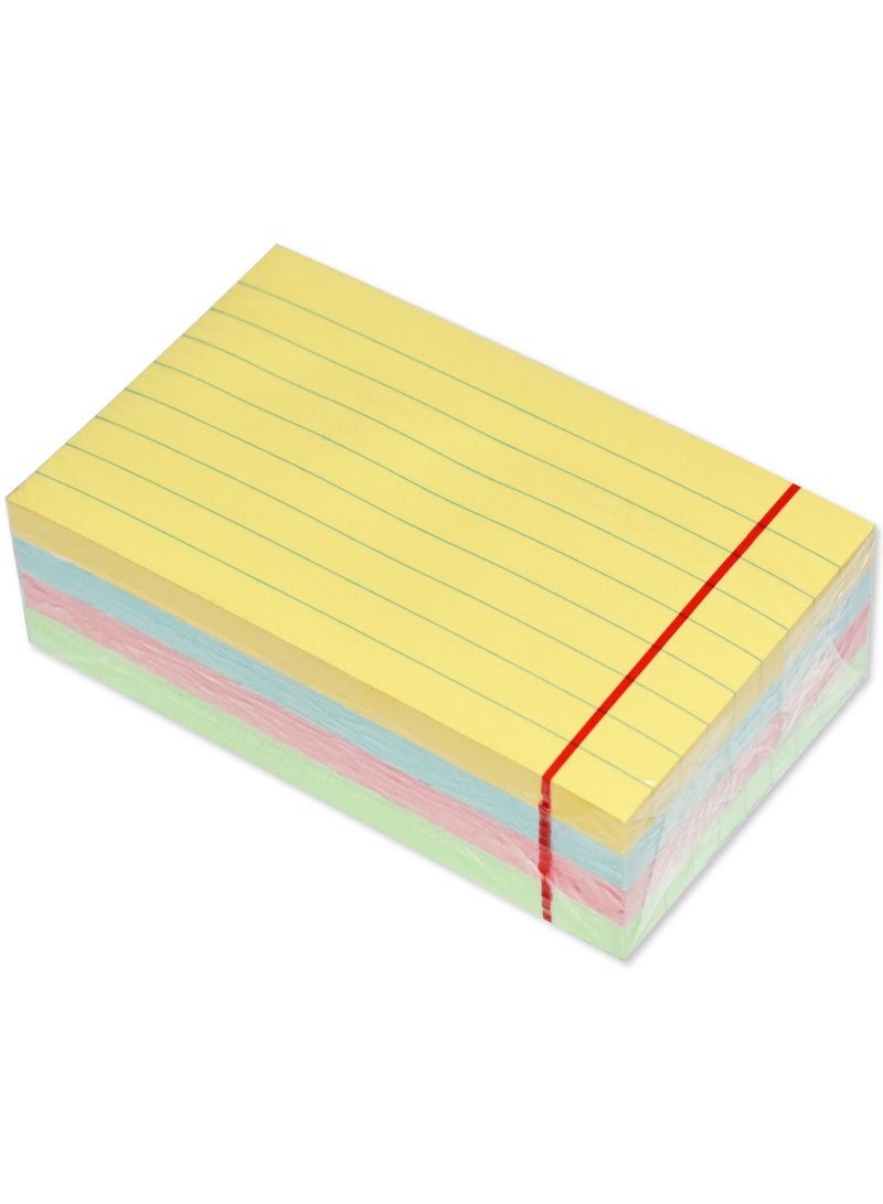 FIS Sticky Note Pad, 3X5 inches, Pack of 4, Ruled  4 Assorted Pastel Color -FSPO3X5RP4C - Image 1