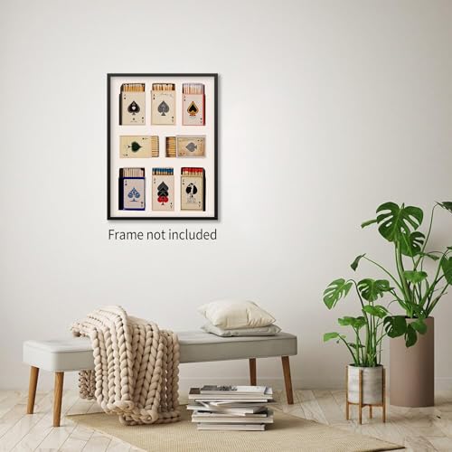enttgo Ace of Spades Playing Card Poster Fashion Poker Canvas Wall Art Vintage Minimalist Prints Modern Trendy Bar Cart Wall Decor for Dorm Room Bedroom 12X16 inch Unframed - Image 4