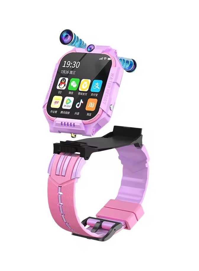 Toy Box GS35 4G Smart Watch for Kids GPS WIFI Video Call SOS IP67 Waterproof Camera Monitor Location Tracker Phone Watch - Pink - Image 1