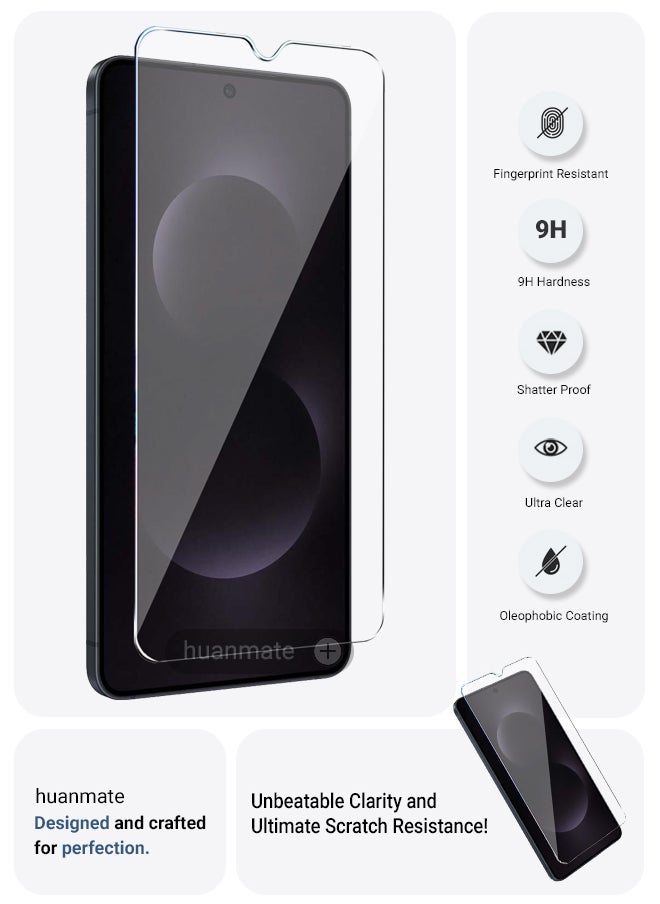Samsung Galaxy S25 Edge Tempered Glass Screen Protector – High Transparency, Delicate Touch, Anti-Explosion, Smooth Arc Edges, Easy Installation, Screen Protector for Samsung Galaxy S25 Edge