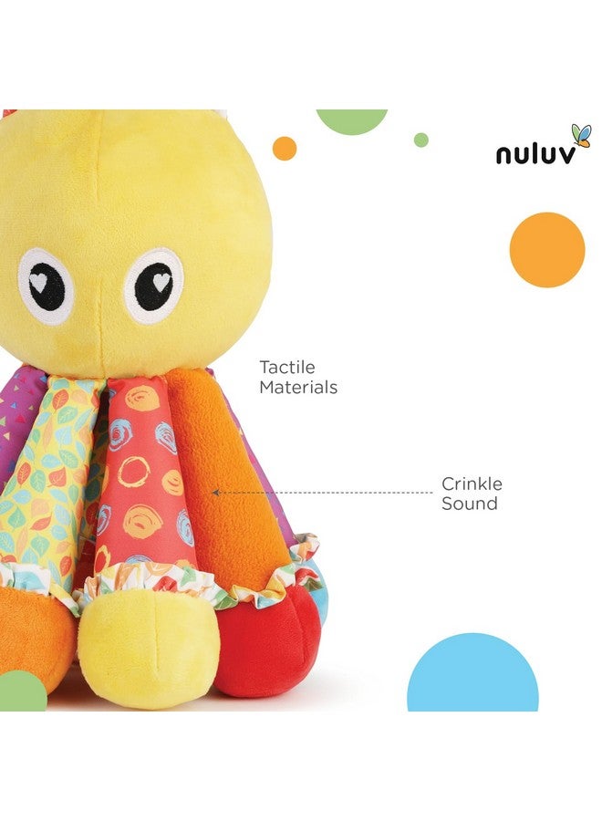 nuluv Activity Octopus Early Learning Play Soft Toy With Crinkle Sound Rattle For Baby 3 Months+ - Image 2