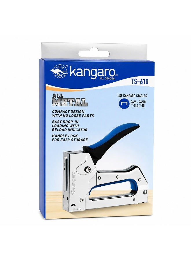 Kangaro TS-610 Heavy Duty Gun Tacker Stapler | Steel Body | Compatible with 6-10mm Staples | Ideal for Upholstery, Carpentry, Furniture, Decoration & DIY - Image 1