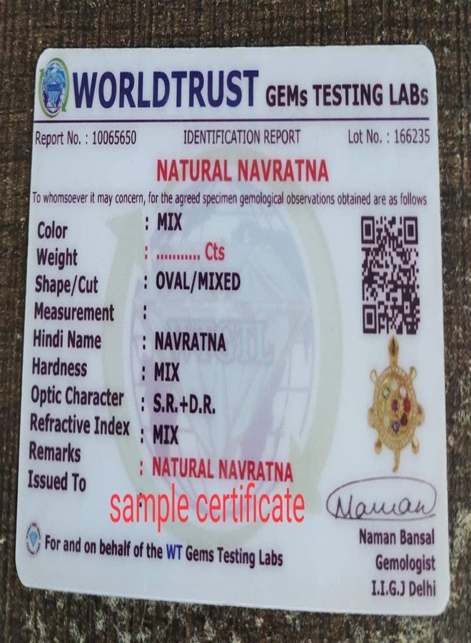 LMDPRAJAPATIS Certified Natural Navratna Best Of Luck Gold Plated Tortoise Adjustable Ring/stone ring/gift ring for Men Or Women's - Image 5