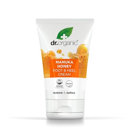 dr.organic Dr. Organic Manuka Honey Foot Cream, Moisturising, Dry Skin, Mens, Womens, Natural, Vegetarian, Cruelty-Free, Paraben & SLS-Free, Recycled & Recyclable, Organic, 125ml, Packaging may vary - Image 1