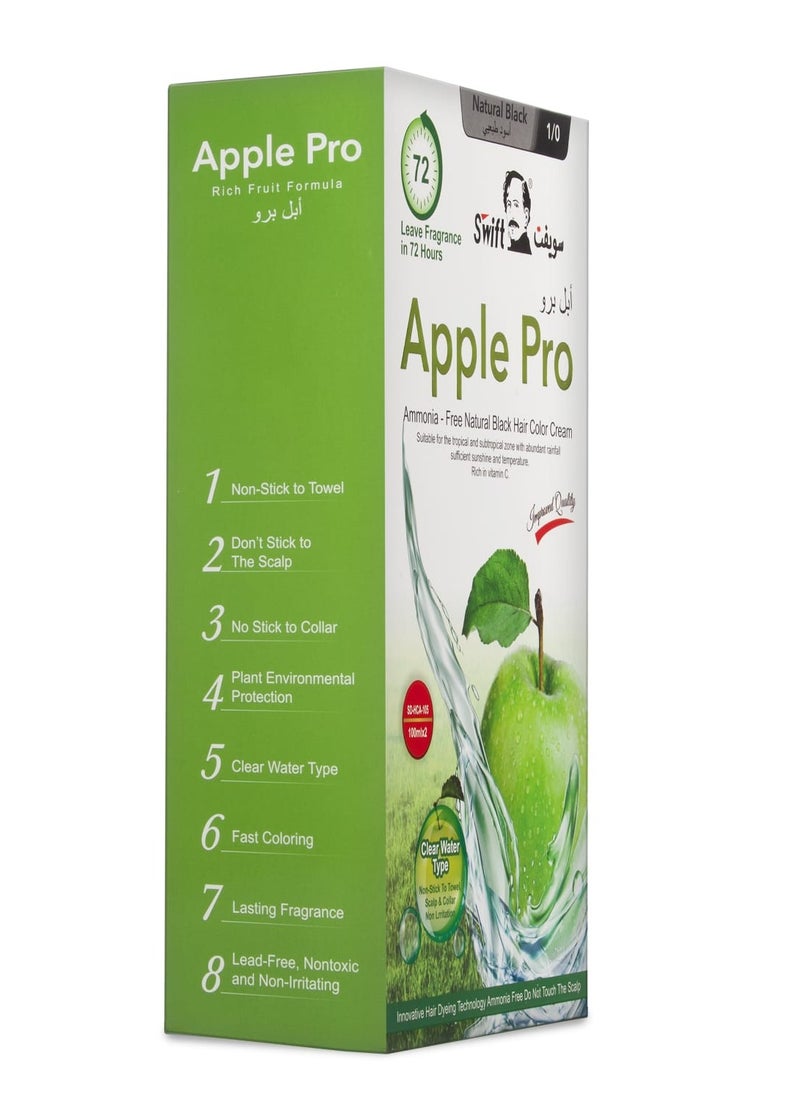 Swift Apple Hair Dye Cream 1/0 Natural Black 100 + 100 ml  - Image 2