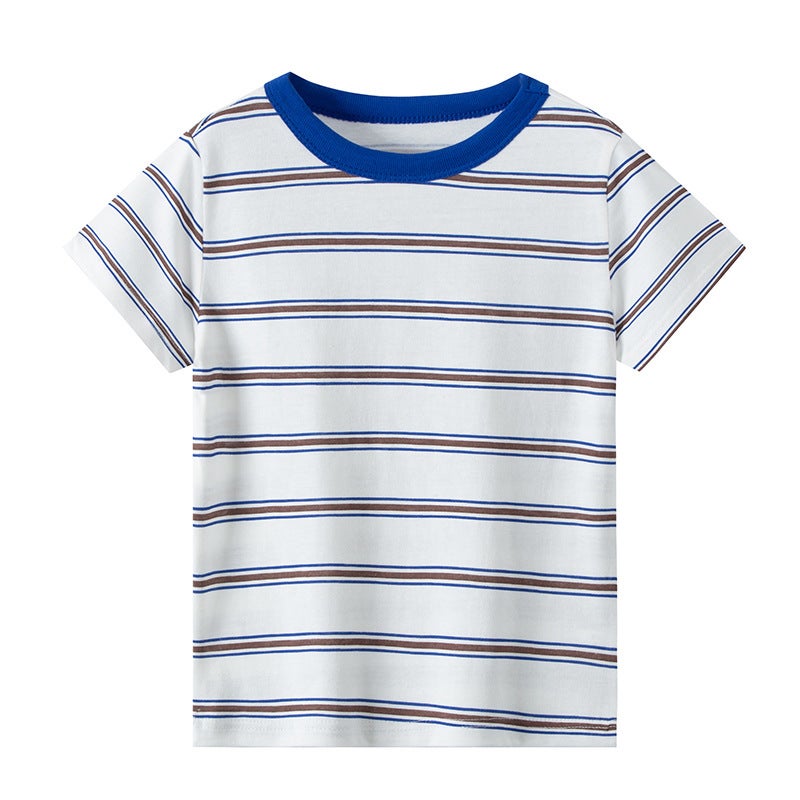 Children'S Short-Sleeved T-Shirt Top Cotton Half-Sleeve Tide Big Boys And Girls Online Fashion Class Clothes - Image 1