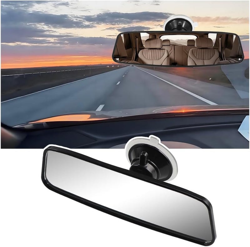 Figpade Car Rear View Mirror,HD 360° Rotatable Car Rearview Mirror for Observing Vehicles and Children,Suction Cup Universal Replacement Rear View Mirror for Most Cars,Trucks,SUVs - Image 1
