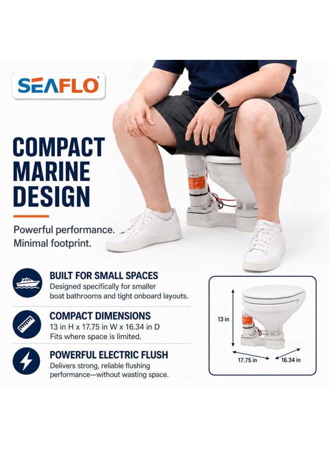 SEAFLO 12V Electric Twist Flush Marine Toilet Boating Head - Image 4
