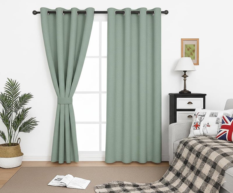 Amali Regal Dimout curtains with  Grommets in 2 panels Size (W132 x L 274cm) for living room Decor or bedroom window noise reduction and light blocking - Image 2