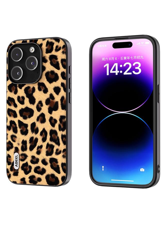 S-TOP Case For iPhone 15 Pro ABEEL Black Edge Leopard Phone Case - Image 1