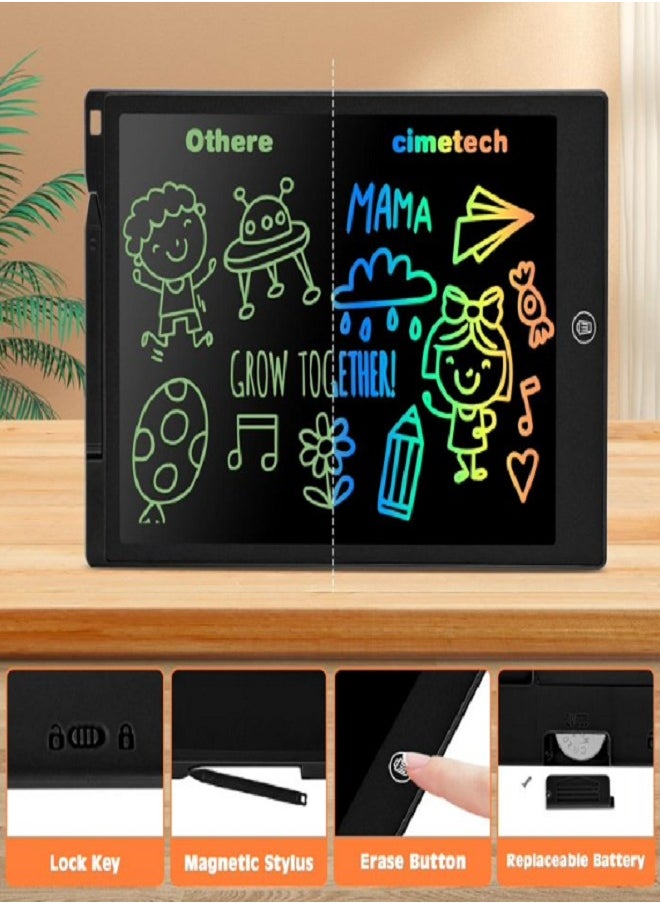 Generic 12 Inch LCD Writing Tablet for Kids, Colorful Doodle Board Drawing Pad for Kids, Electronic Drawing Board Erasable & Reusable, LCD Drawing Tablet for Kids  Toddler Toys Gifts - Black  - Image 2