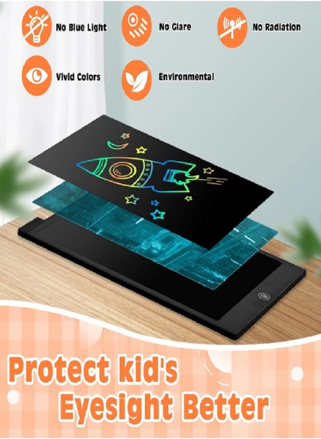Generic 12 Inch LCD Writing Tablet for Kids, Colorful Doodle Board Drawing Pad for Kids, Electronic Drawing Board Erasable & Reusable, LCD Drawing Tablet for Kids  Toddler Toys Gifts - Black  - Image 3