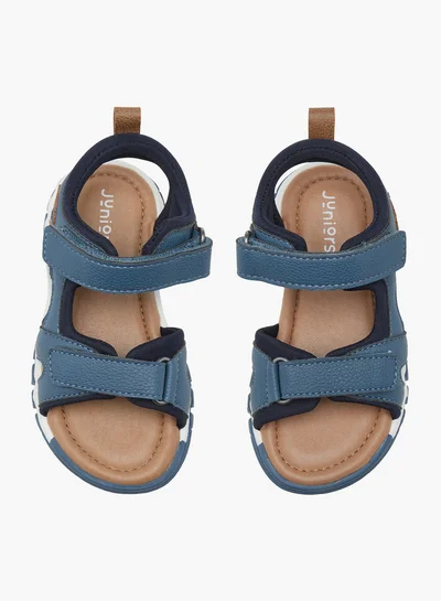 JUNIORS Boys Textured Floaters with Hook and Loop Closure