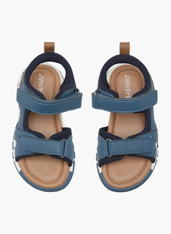 JUNIORS Boys Textured Floaters with Hook and Loop Closure