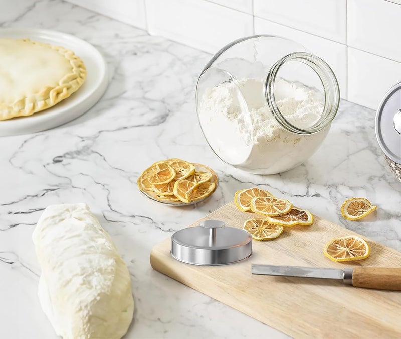 KooK Cookie Jar Penny Jars Candy Jar with Lids Candy Dish Large Storage for Candy Cookies and Snacks Clear Metal Lids Dishwasher Safe 74 oz Set of 2 - Image 3