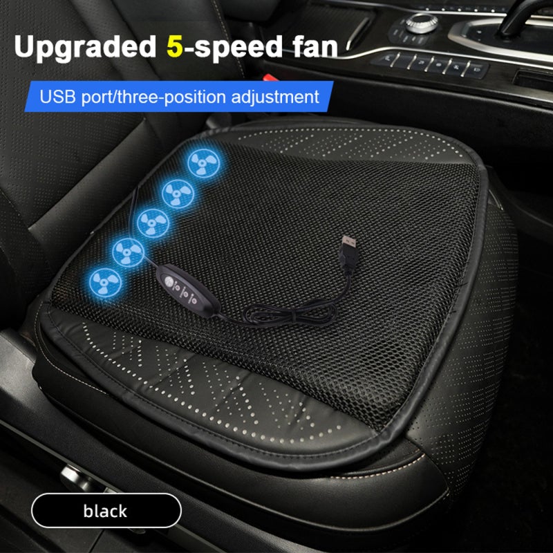 Cooling Cushion Red Ice Silk Material - Adjustable 3-Speed Ventilated Seat for Car, Truck, SUV Long Drives, Commuters - Image 2