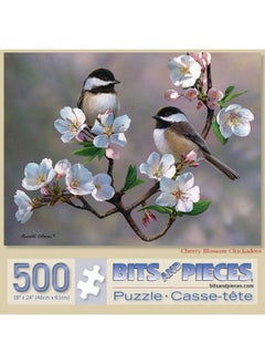 Bits and Pieces Cherry Blossom Chickadees 500 Piece Jigsaw Puzzles For Adults Each Puzzle Measures 18 Inch X 24 Inch 500 Pc Jigsaws By Artist Russell Cobane  - Image 3