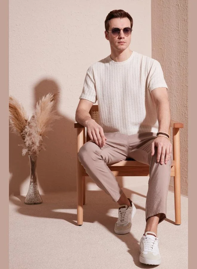 بوراتي تيشيرت رجالي قطن مريح بياقة دائرية