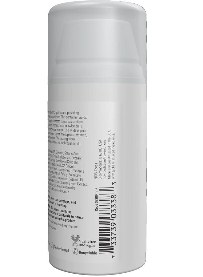 Now Foods Natural Progesterone Liposomal Skin Cream - Unscented - 85 Gram - Image 4