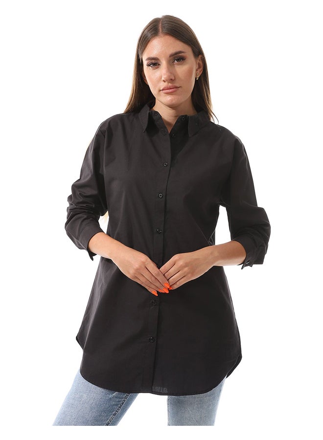 Andora Black Comfy Buttons Down Shirt  - Image 2