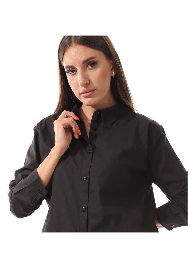 Andora Black Comfy Buttons Down Shirt  - Image 4