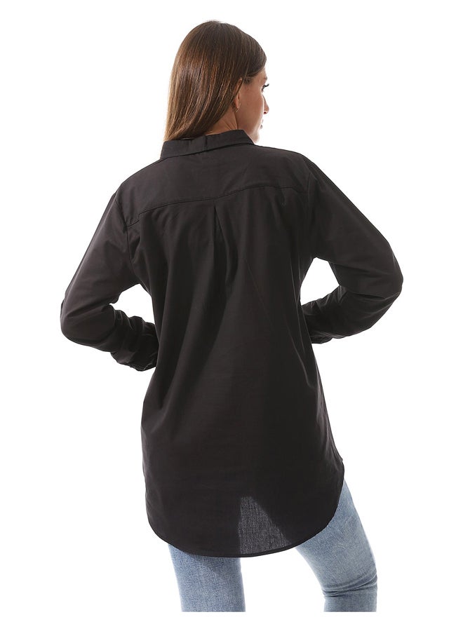 Andora Black Comfy Buttons Down Shirt  - Image 3