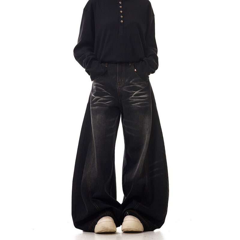 Unisex Classic Denim Jeans Loose Fit Daily Outdoor Wear - Image 1